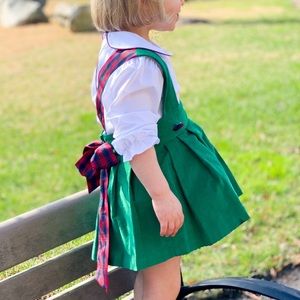 TBBC 2T Pearl Prep Skirt & Shirt in Kiawah Kelly Green w/ Pelham Manor Plaid